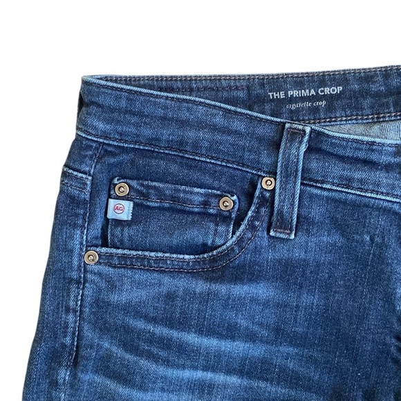 AG Adriano Goldschmied Prima Crop Cigarette Distressed Raw Hem Denim Jeans 28R - Picture 3 of 12